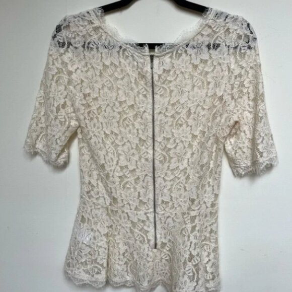 Babaton Aritzia | Creamy White Lace Top - Short Sleeve - 4 - Picture 3 of 3